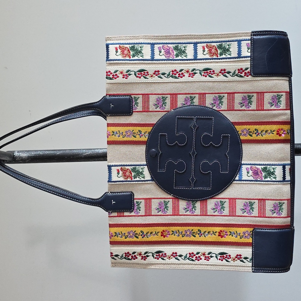 Tory Burch Ella Webbing Patchwork Tote - image 1